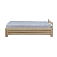 Кровать с выдвижным спальным местом 2 в 1, 800×2000 мм, 800×1900 мм, массив, без покрытия