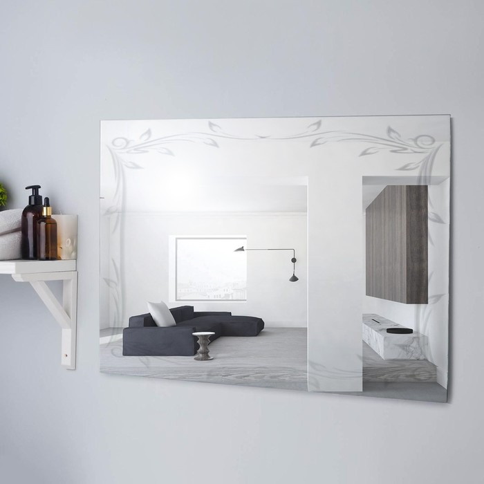 Зеркало, настенное, с пескоструйной графикой, 50х80 см - фото 1 - id-p199094900