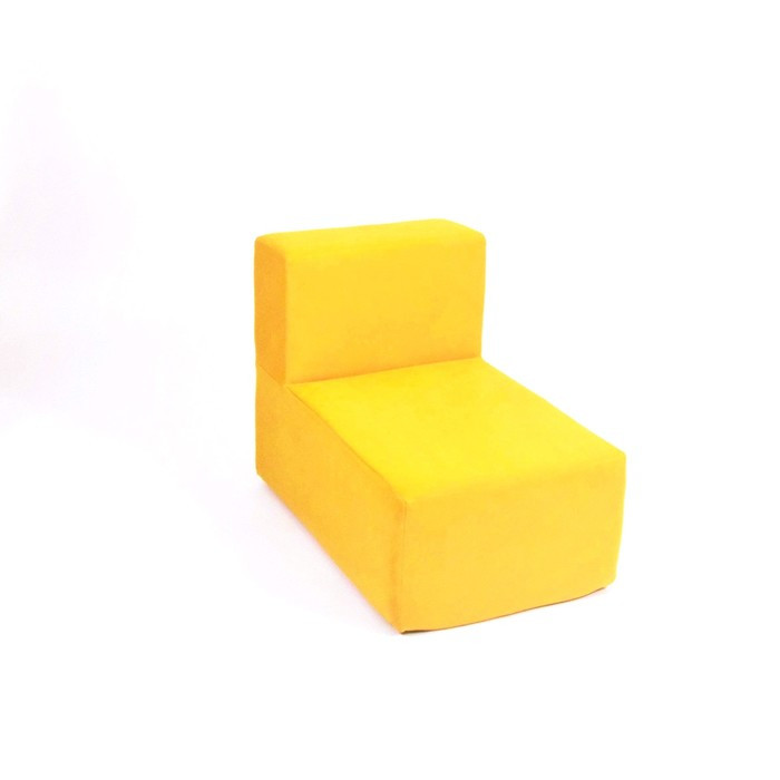 Кресло-модуль «Тетрис», размер 50 х 80 см, цвет жёлтый, велюр - фото 1 - id-p199120209