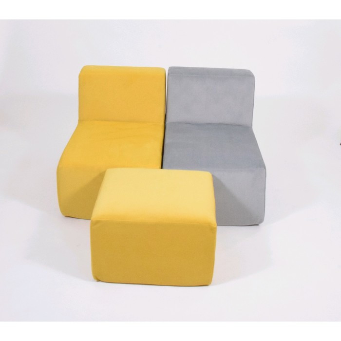 Кресло-модуль «Тетрис», размер 50 х 80 см, цвет серый, велюр - фото 3 - id-p199120212