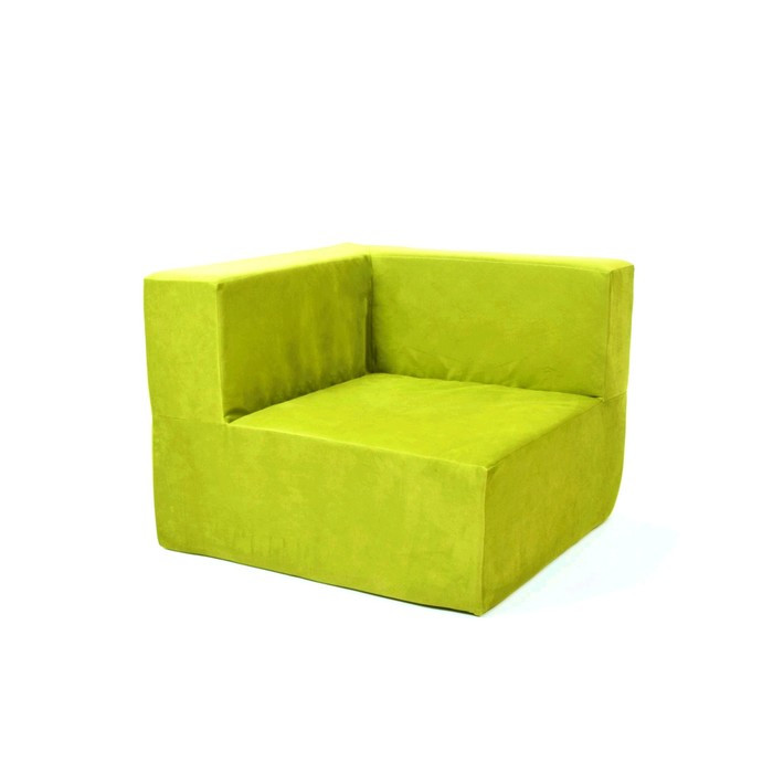 Кресло угловое - модуль «Тетрис», размер 80 х 80 см, цвет зелёный, велюр - фото 1 - id-p199120255