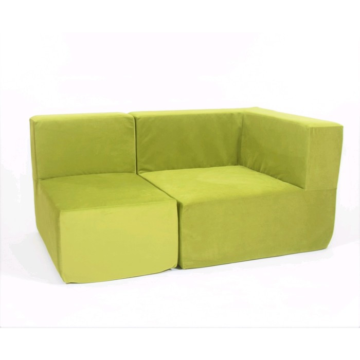 Кресло угловое - модуль «Тетрис», размер 80 х 80 см, цвет зелёный, велюр - фото 3 - id-p199120255