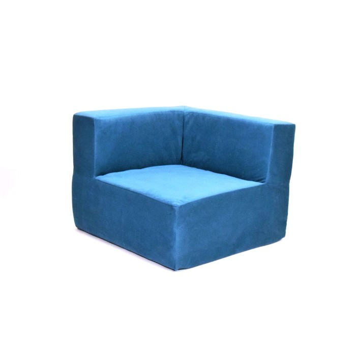 Кресло угловое - модуль «Тетрис», размер 80 х 80 см, цвет синий, велюр - фото 1 - id-p199120256