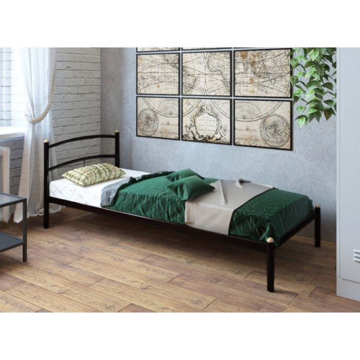 Кровать «Хостел», 800 × 2000 мм, металл, цвет чёрный - фото 1 - id-p199110705
