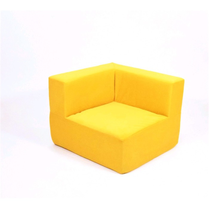 Кресло угловое - модуль «Тетрис», размер 80 х 80 см, цвет жёлтый, велюр - фото 1 - id-p199120258