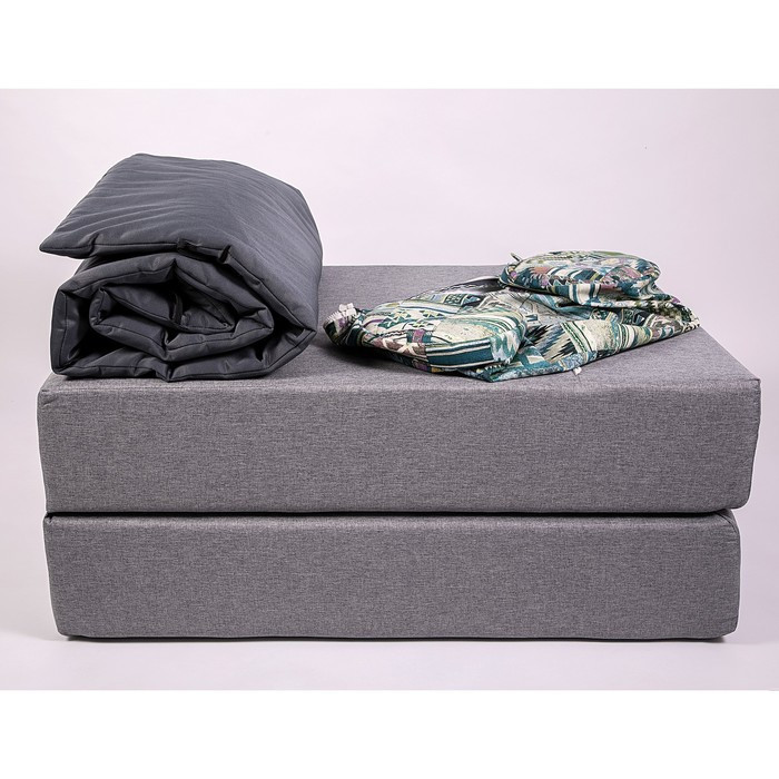 Кресло-кровать «Прайм» с матрасиком, размер 75×100 см, цвет серый, рогожка, велюр - фото 2 - id-p199120261