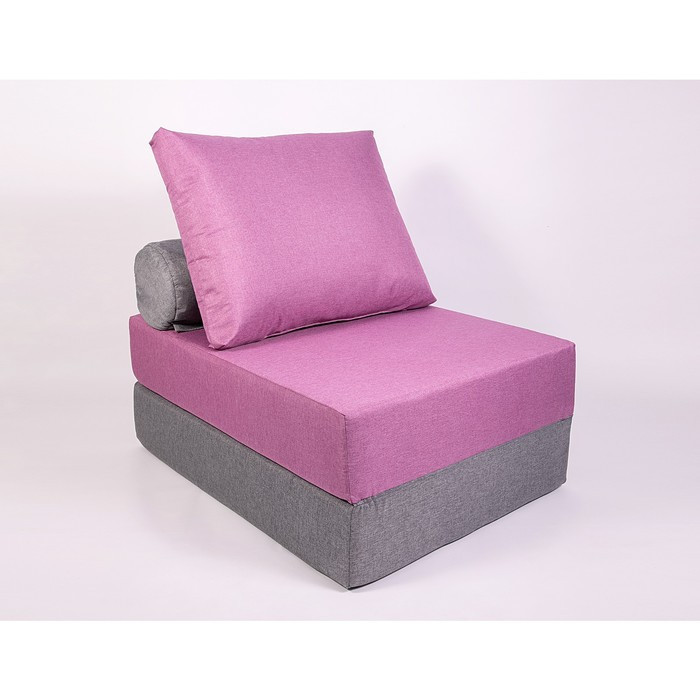 Кресло-кровать «Прайм» с матрасиком, размер 75×100 см, цвет сиреневый, серый, рогожка - фото 1 - id-p199120266