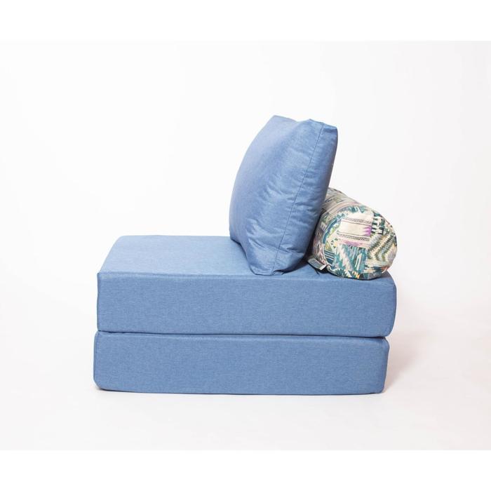 Кресло - кровать бескаркасное «Прайм» с накидкой - матрасиком, размер 75 x 100 x 90 см, цвет деним - фото 2 - id-p199120268