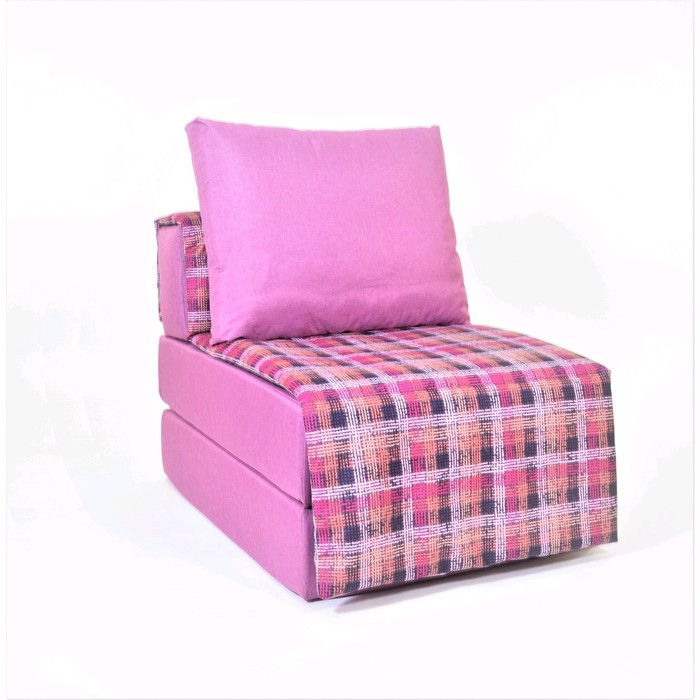 Кресло - кровать «Харви» с накидкой - матрасиком, размер 75 х 100 см, цвет сиреневый, принт квадро, рогожка - фото 1 - id-p199120286