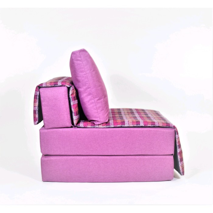 Кресло - кровать «Харви» с накидкой - матрасиком, размер 75 х 100 см, цвет сиреневый, принт квадро, рогожка - фото 2 - id-p199120286