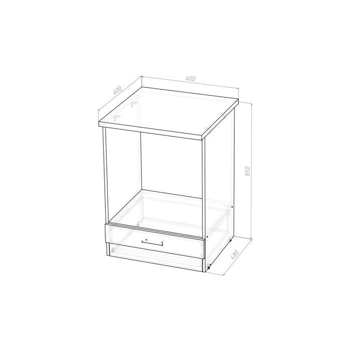 Шкаф напольный Лариса 600х600х850 под духовой шкаф белый/латте/кантри - фото 3 - id-p199106808