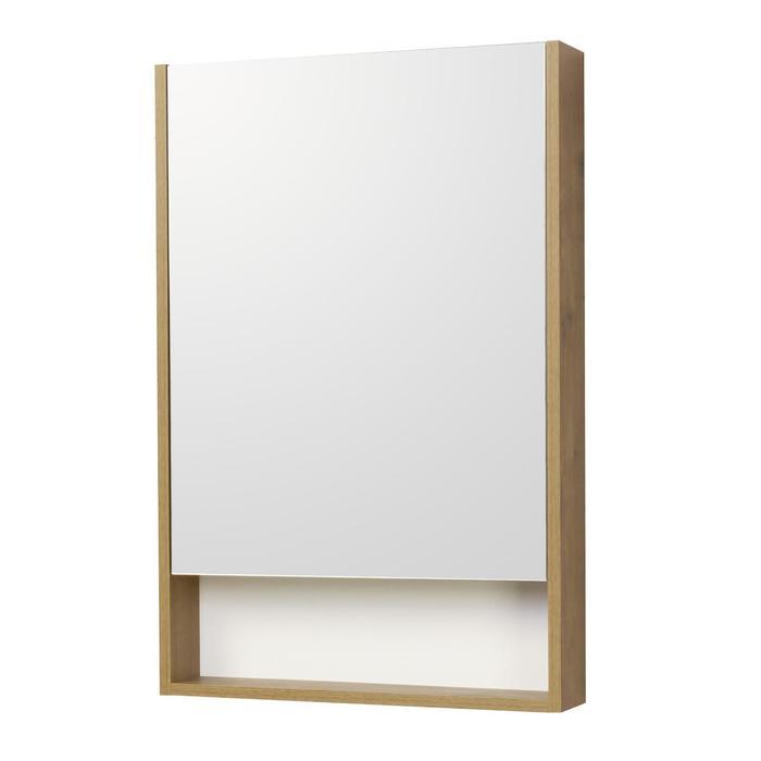 Зеркальный шкаф Aquaton «Сканди 55», цвет белый, дуб рустикальный - фото 1 - id-p199097964