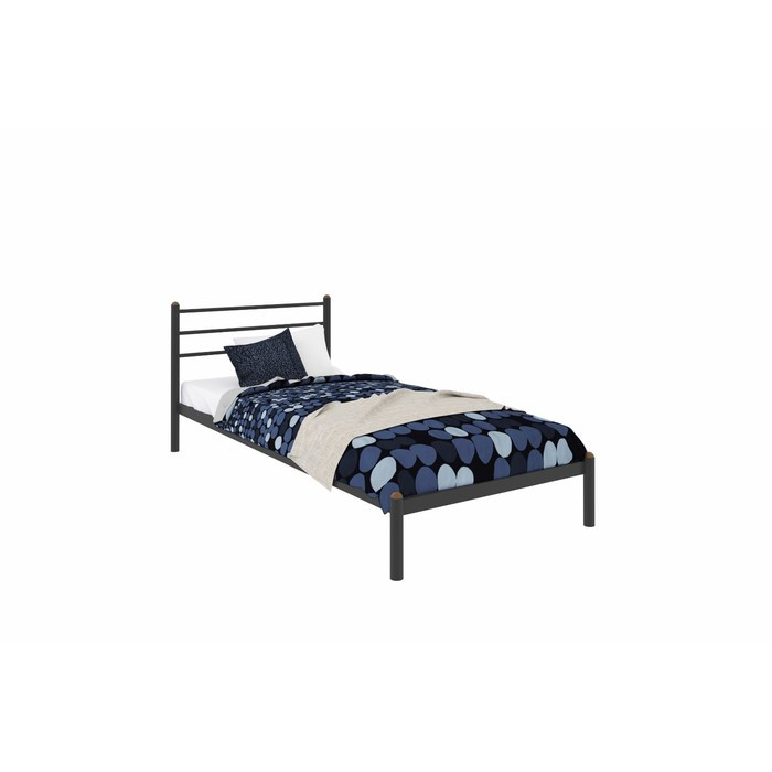 Кровать «Милана Мини», 800 × 1900 мм, металл, цвет чёрный - фото 1 - id-p199110846