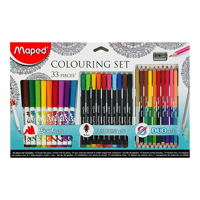 Набор для рисования Maped Color Peps 33 предмета: фломастеры, ручка капилярная, карандаши цветные - фото 1 - id-p199133148