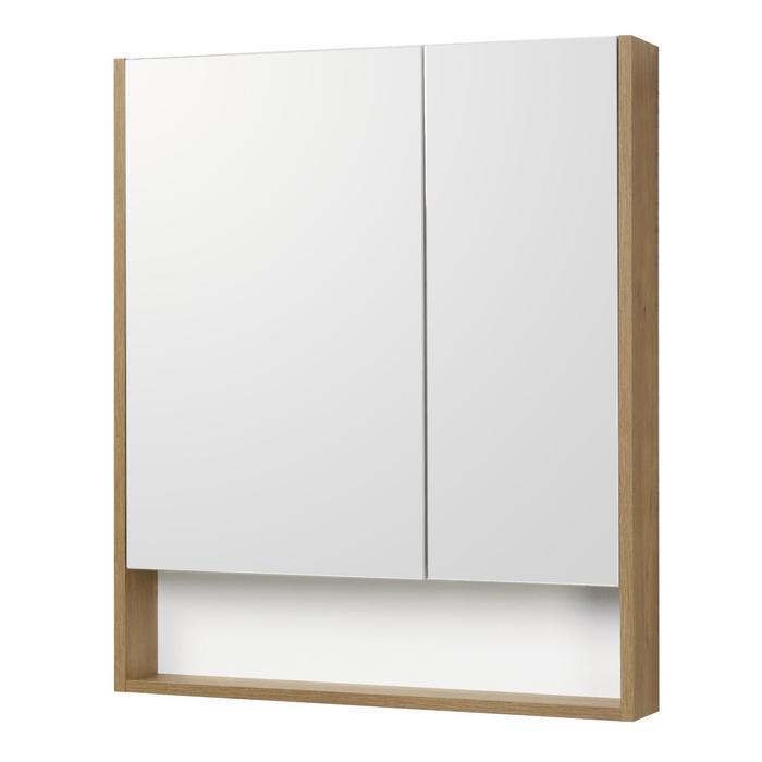 Зеркальный шкаф Aquaton «Сканди 70», цвет белый, дуб рустикальный - фото 1 - id-p199098019
