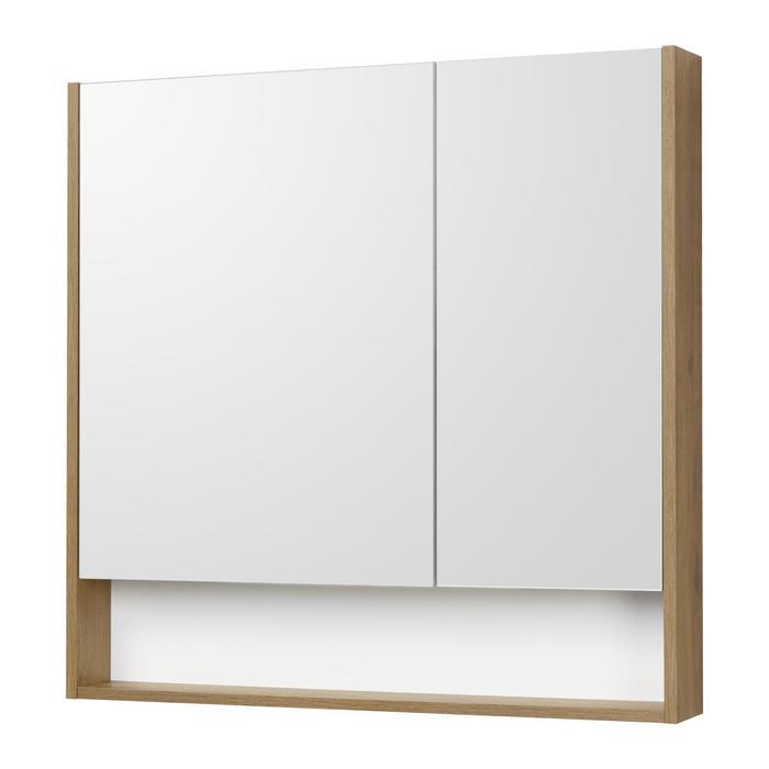 Зеркальный шкаф Aquaton «Сканди 90», цвет белый, дуб рустикальный - фото 1 - id-p199098057