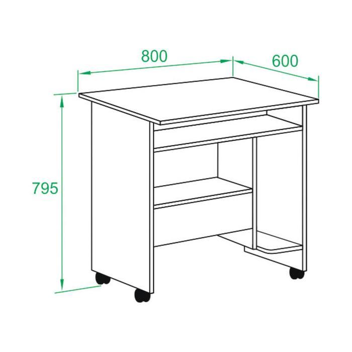 Компьютерный стол, 800 × 600 × 795 мм, цвет белый - фото 2 - id-p199096120