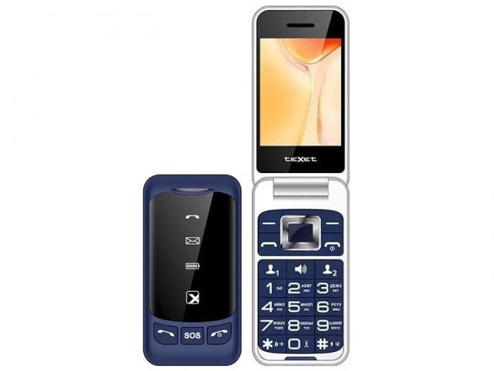 Телефон раскладушка кнопочный сотовый teXet TM-B419 синий мобильный раскладной - фото 1 - id-p199154020