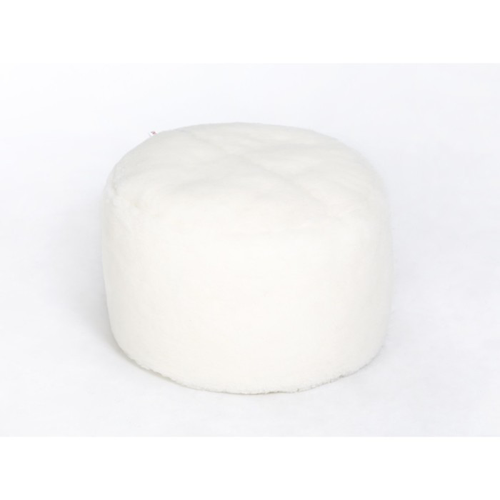 Пуфик «Софт», диаметр 46 см, белый, мех - фото 1 - id-p199119867