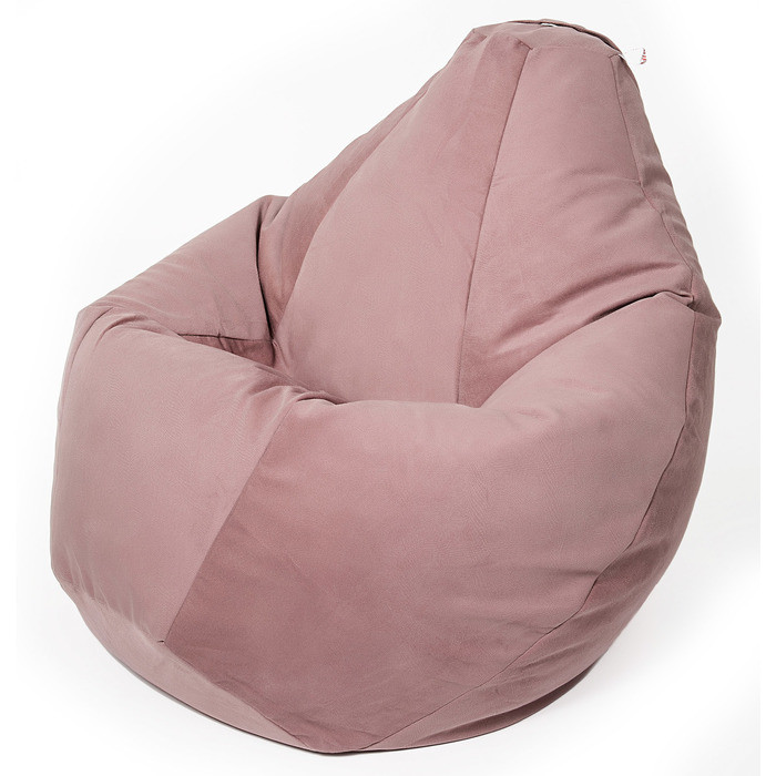 Кресло-мешок «Груша» малая, диаметр 70 см, высота 90 см, цвет пыльная роза, велюр - фото 1 - id-p199119957