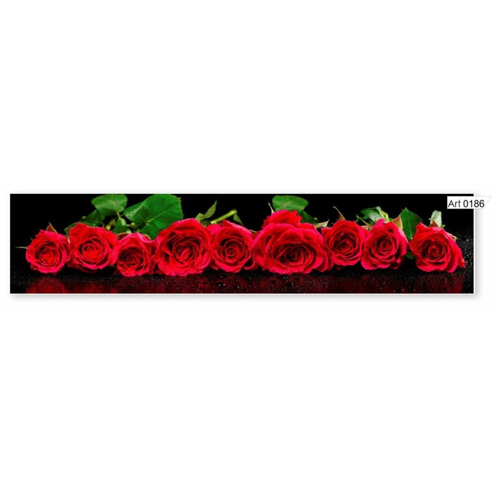 Фартук кухонный МДФ PANDA Красные розы , 0186 - фото 1 - id-p199108184