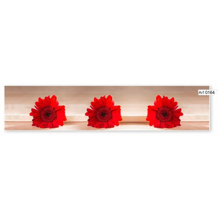 Фартук кухонный МДФ PANDA Красные хризантемы, 0164 - фото 1 - id-p199108217