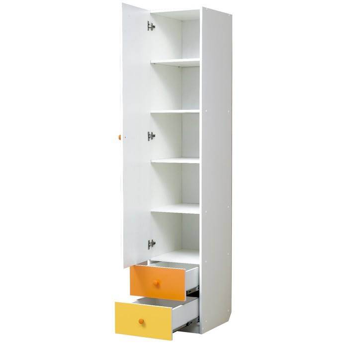 Шкаф с ящиками «Радуга», 400 × 490 × 2100 мм, цвет белый/оранжевый/жёлтый - фото 2 - id-p199105325