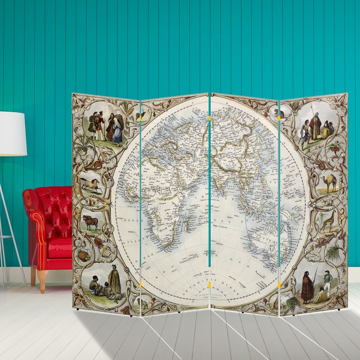 Ширма "Карта мира. Первооткрыватели", 200 х 160 см - фото 1 - id-p199119128