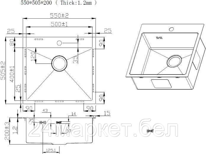 Кухонная мойка ZorG ZRN 5055 Nano - фото 3 - id-p199155848