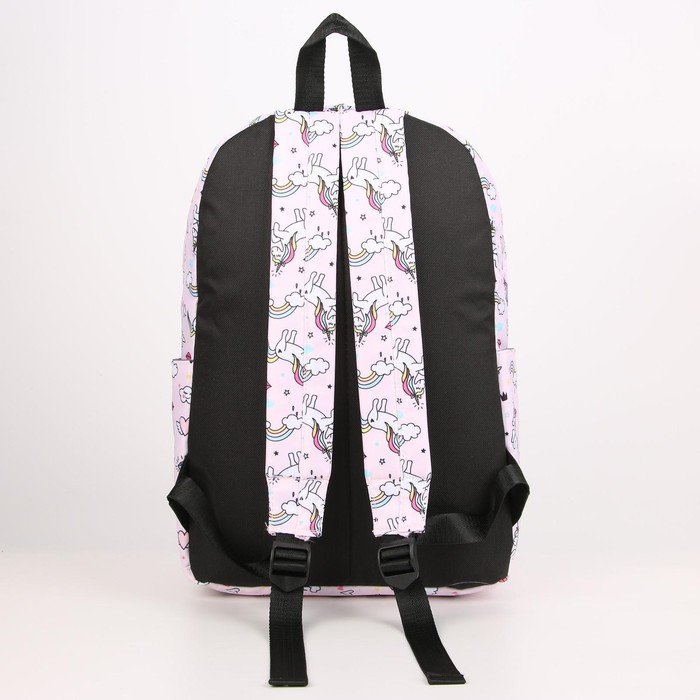 Рюкзак, отдел на молнии, наружный карман, 2 боковых кармана, поясная сумка, цвет розовый, «Единороги» - фото 3 - id-p199135723