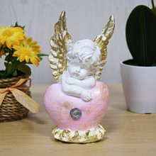 Статуэтка ангел мини сердце 14 см бел/цветной ДС-205