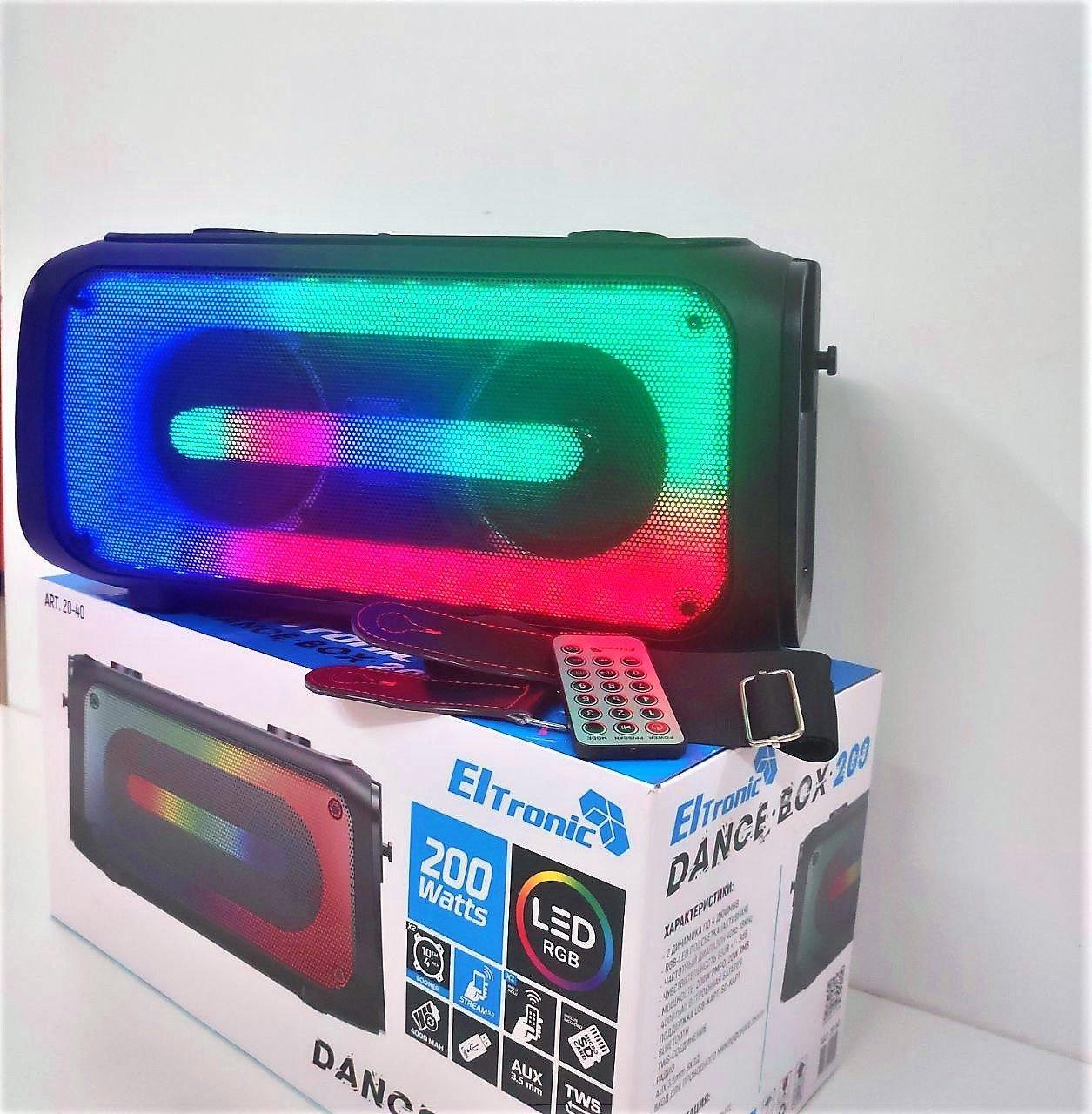 Беспроводная портативная bluetooth колонка Eltronic DANCE BOX 200 Watts арт. 20-40.1, LED-подсветкой и RGB - фото 1 - id-p199157297