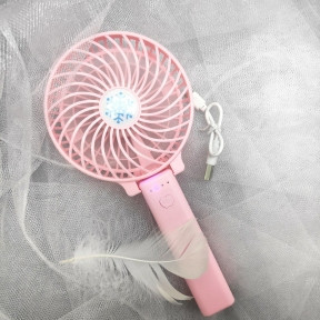 Портативный USB-вентилятор - мини Handy Fan Mini с фонариком / аккумуляторный / переносной Розовый - фото 1 - id-p199160189