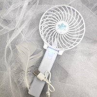 Портативный USB-вентилятор - мини Handy Fan Mini с фонариком /  аккумуляторный / переносной Белый