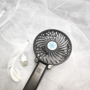 Портативный USB-вентилятор - мини Handy Fan Mini с фонариком / аккумуляторный / переносной Черный - фото 1 - id-p199160192