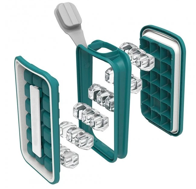 Форма для льда Ice Cube Tray / форма для охлаждения напитков / контейнер для льда и воды с ручками Изумрудная - фото 2 - id-p199160193