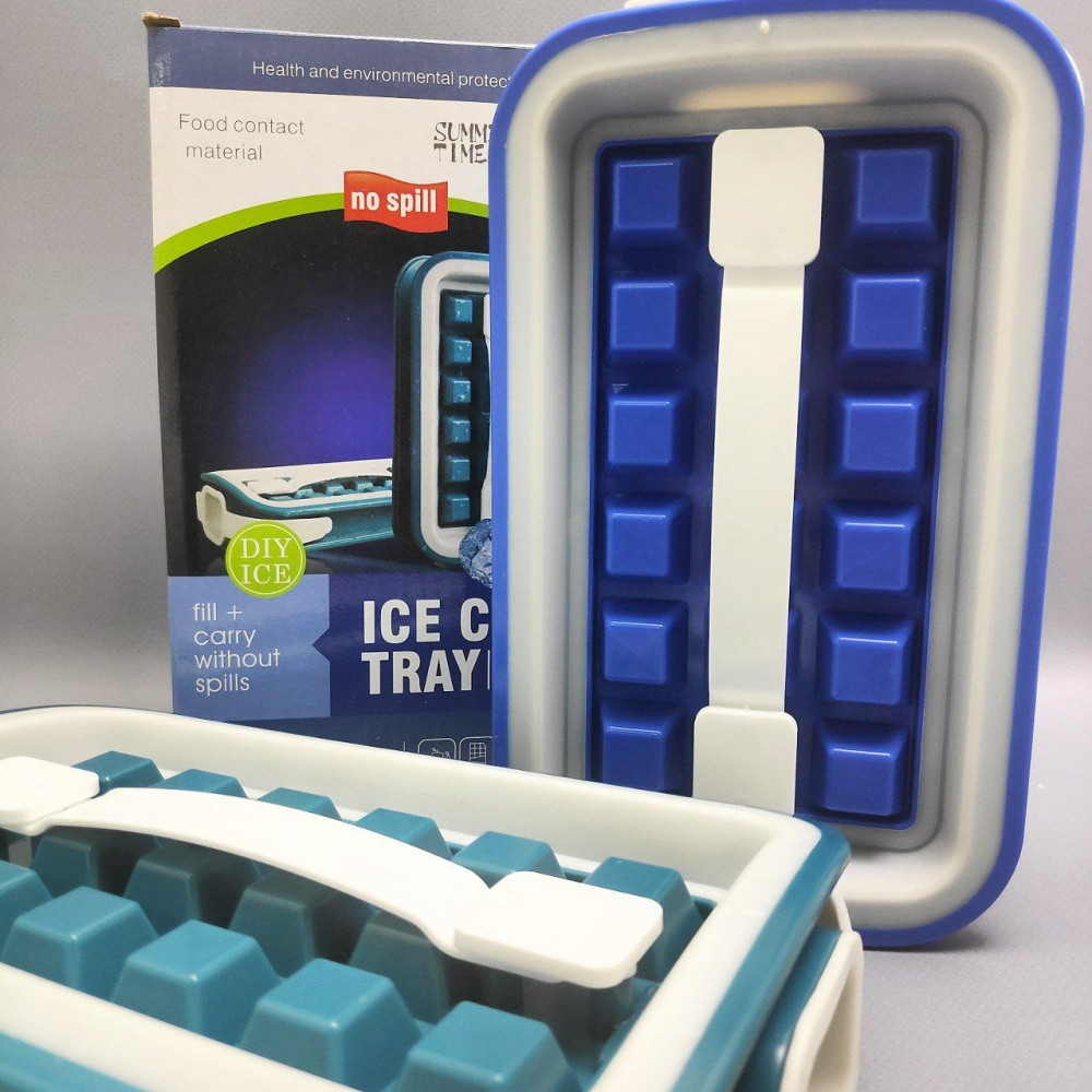Форма для льда Ice Cube Tray / форма для охлаждения напитков / контейнер для льда и воды с ручками Изумрудная - фото 5 - id-p199160193