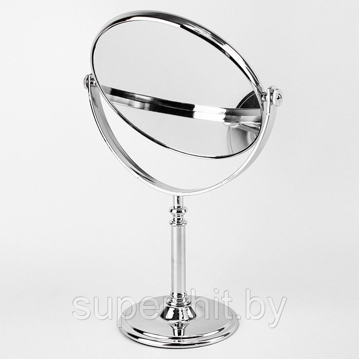 Зеркало настольное круглое двустороннее на ножке - фото 4 - id-p199157226