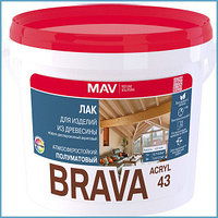 Лак BRAVA ACRYL 43 для изделий из древесины матовый 1л (1кг)