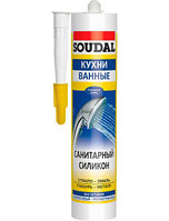 Силикон санитарный "Soudal" КУХНИ ВАННЫЕ белый 280 мл