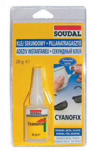 Клей монтажный цианоакрилатный "Soudal" 84А Cyanofix секундный бесцветный 20 г, фото 2