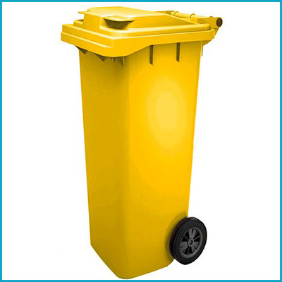 Мусорный контейнер 120 л, желтый - фото 1 - id-p199161568