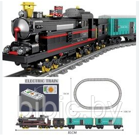 Детский конструктор Товарный поезд на батарейках 98226, паровоз аналог лего lego сити железная дорога - фото 3 - id-p199168718