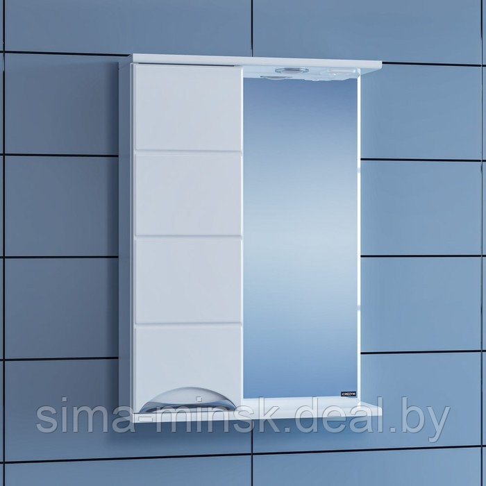 Зеркало-шкаф СаНта «Родос-500», с подсветкой, левое - фото 1 - id-p199169518