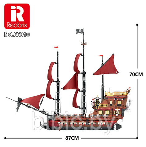 Детский конструктор Пираты Карибского моря 3066 деталей, корабль Месть Королевы Анны, аналог лего lego - фото 3 - id-p199171037