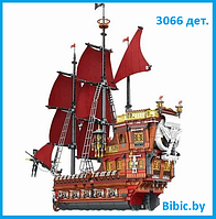 Детский конструктор Пираты Карибского моря 3066 деталей, корабль Месть Королевы Анны, аналог лего lego