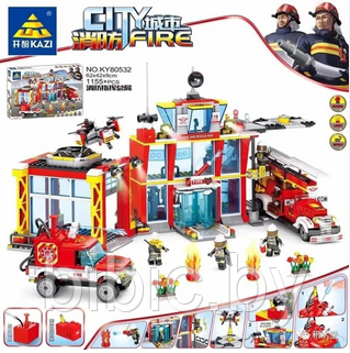 Детский конструктор Пожарная охрана станция 80532, серия сити cities пожарные аналог лего lego - фото 5 - id-p199171211