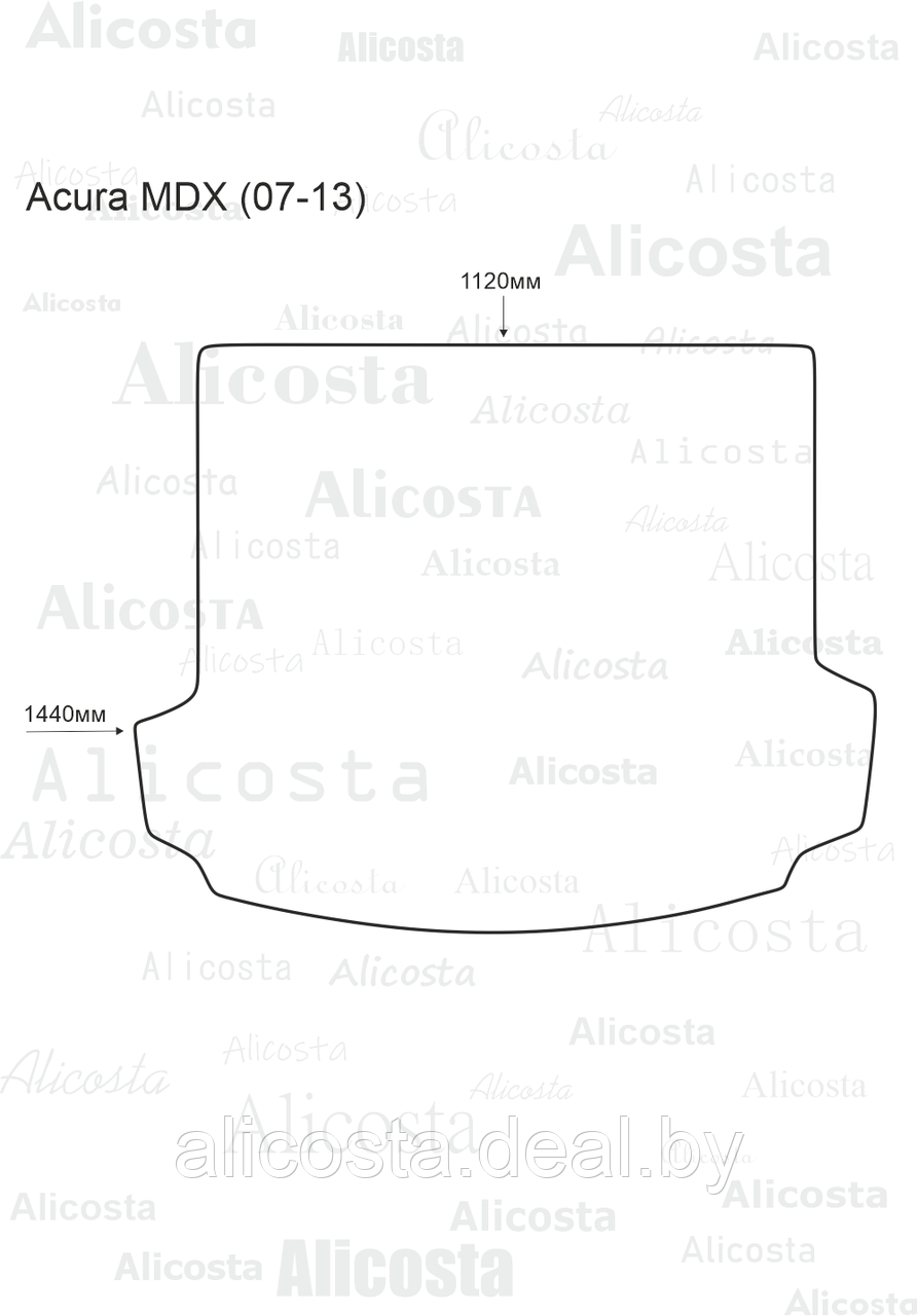 Ворсовый автоковрик Acura MDX (07-13) Багажник, Premium, Черный - фото 1 - id-p199174531