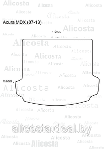 Ворсовый автоковрик Acura MDX (07-13) Багажник, Standart, Черный