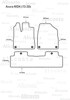 Ворсовые автоковрики Acura MDX (13-20) Салон, Standart, Черный